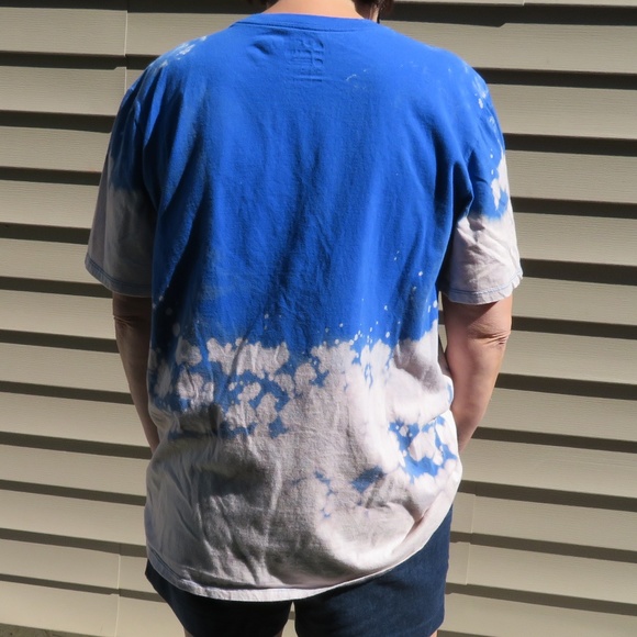 Nike Athletic Cut Blue Ombre Bleach Tee sz XL - Picture 4 of 4
